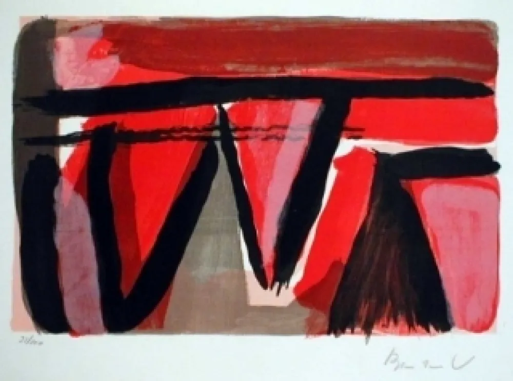 石版画 Van Velde - Braises