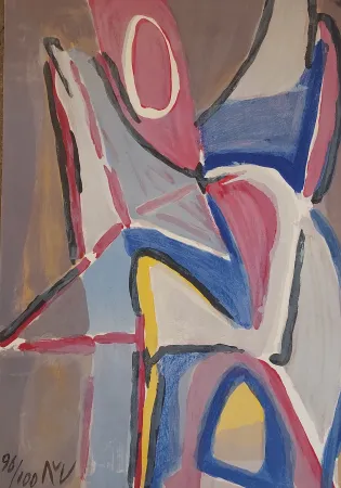 石版画 Van Velde - Combat