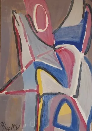 石版画 Van Velde - Combat