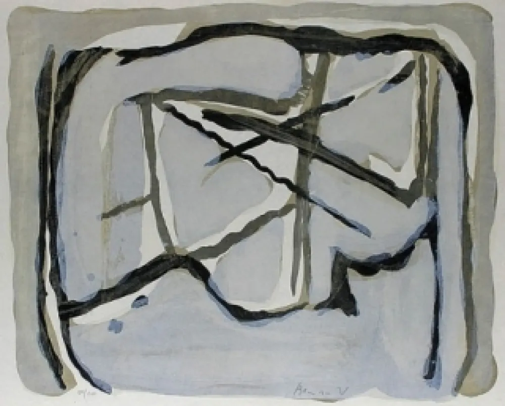 石版画 Van Velde - Dans le filet