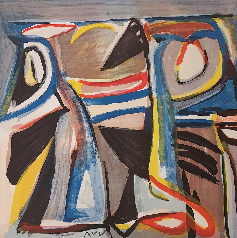 石版画 Van Velde - Dernière inquiétude