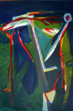 石版画 Van Velde - Glauque