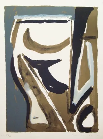 石版画 Van Velde - Grande Composition Verticale