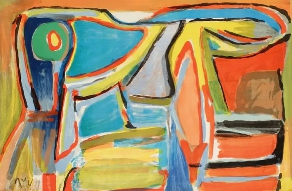 石版画 Van Velde - MP 392 - Vent de sables