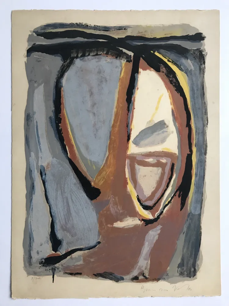 石版画 Van Velde - Tête