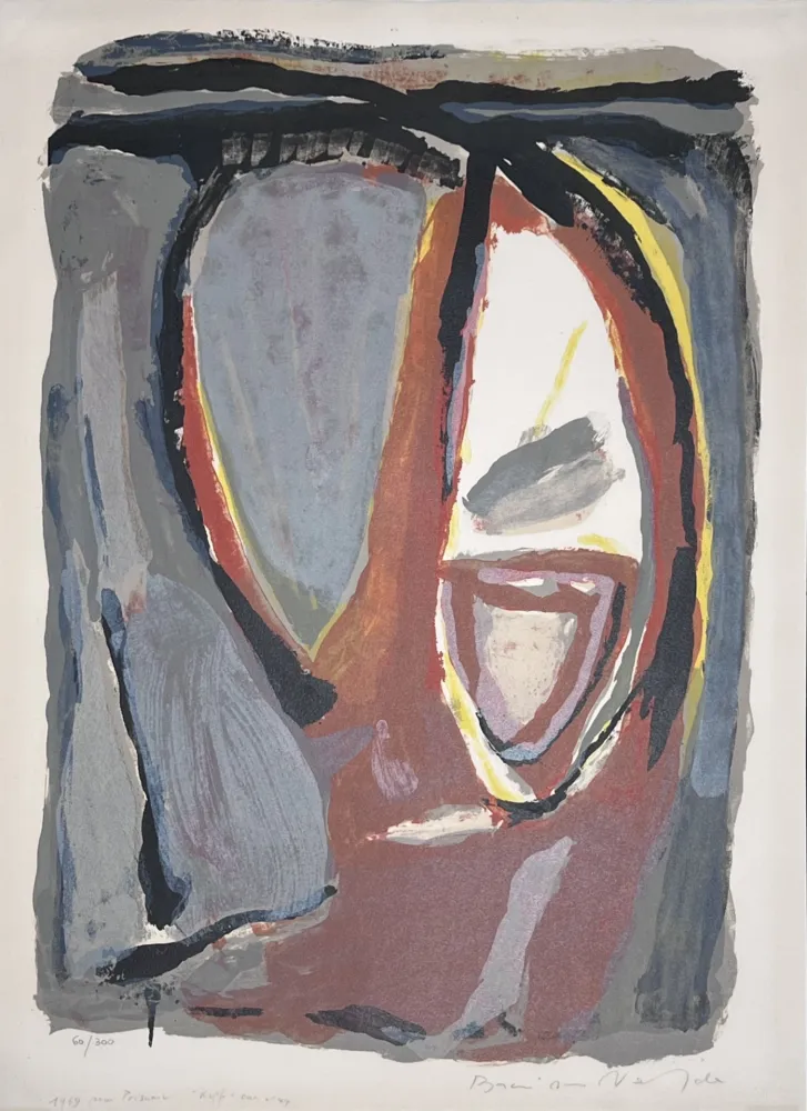 石版画 Van Velde - Tête 