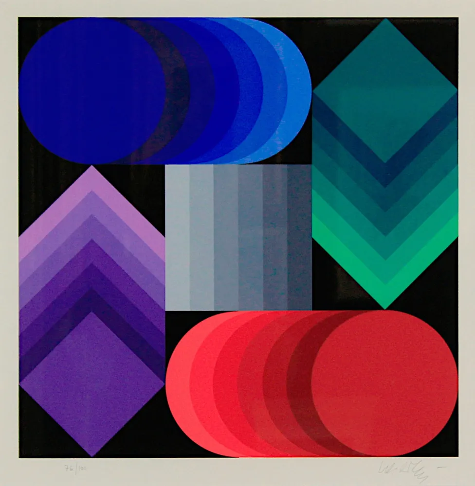丝网印刷 Vasarely - 1990 World Cup