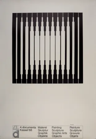 石版画 Vasarely - 4 documenta, Kassel, Germany, 1968