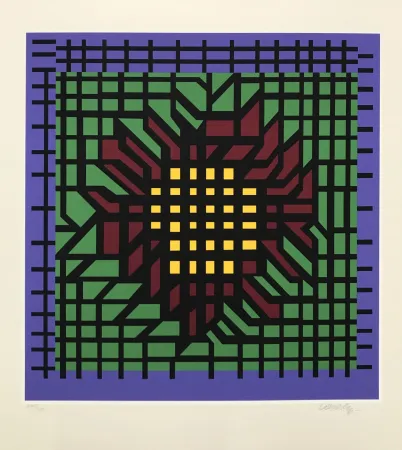 丝网印刷 Vasarely - Abstract Composition