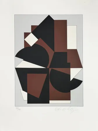 丝网印刷 Vasarely - Abstract composition 