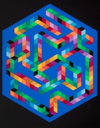 丝网印刷 Vasarely - Babel 3