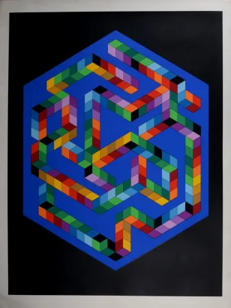 丝网印刷 Vasarely - Babel 3