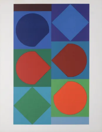 石版画 Vasarely - Beryll, 1972