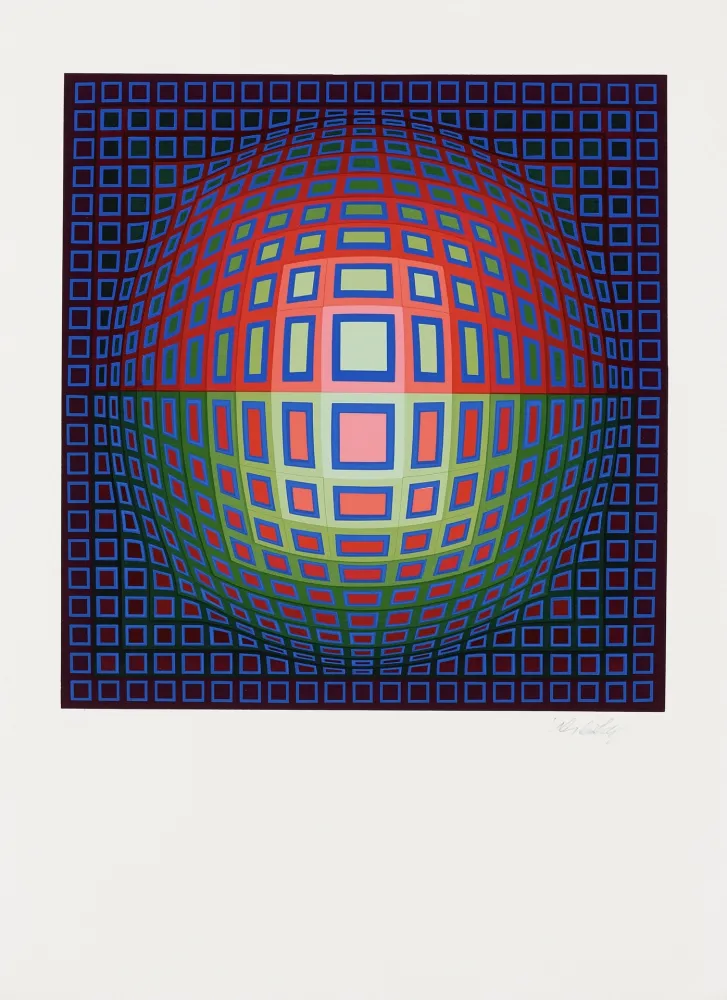 复数作品 Vasarely - Blue Composition, c