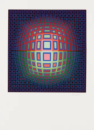 复数作品 Vasarely - Blue Composition, c