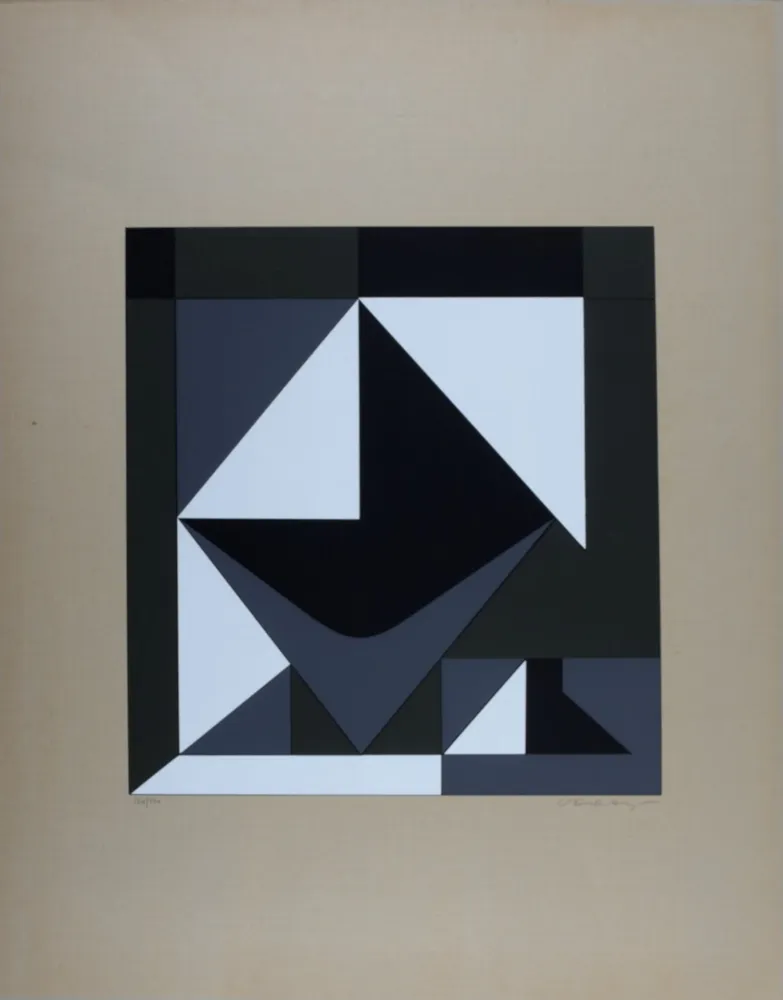 丝网印刷 Vasarely - Calles Pequenas de la vieja ciudad