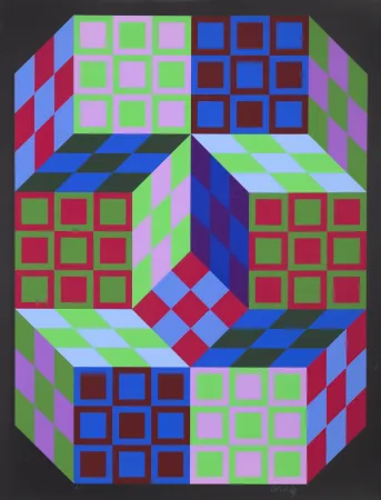 丝网印刷 Vasarely - Carden
