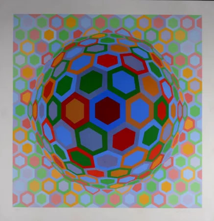 丝网印刷 Vasarely - Cheyt-MC3, 1974 - Hand-signed