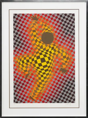 丝网印刷 Vasarely - Clown