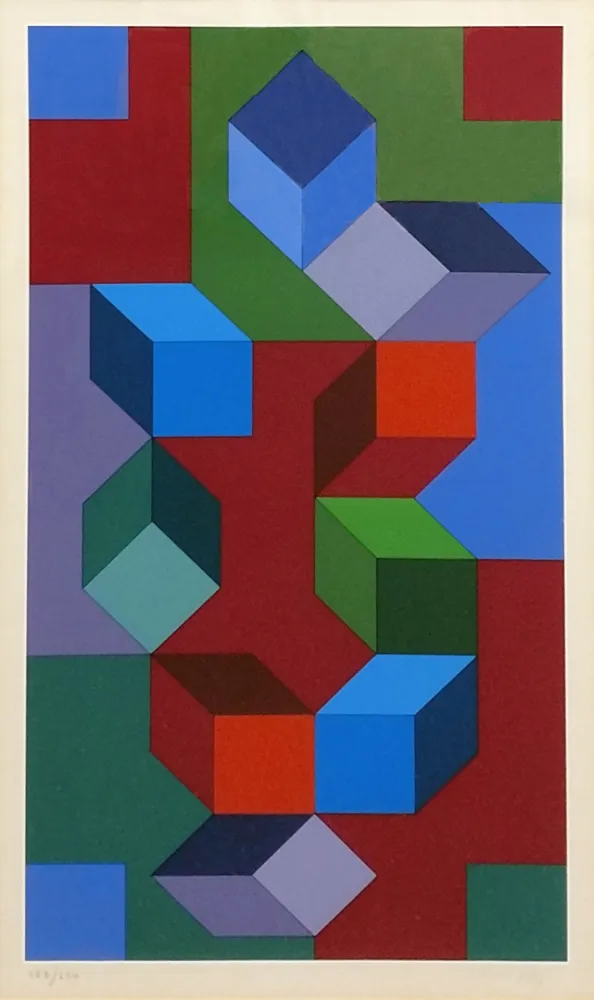 丝网印刷 Vasarely - COMPOSITION