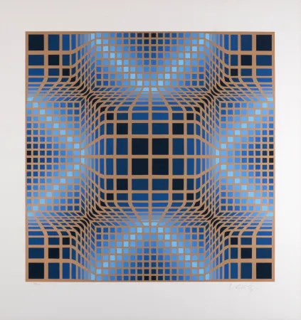 丝网印刷 Vasarely - Composition, C. 1970 - Hand-signed & numbered