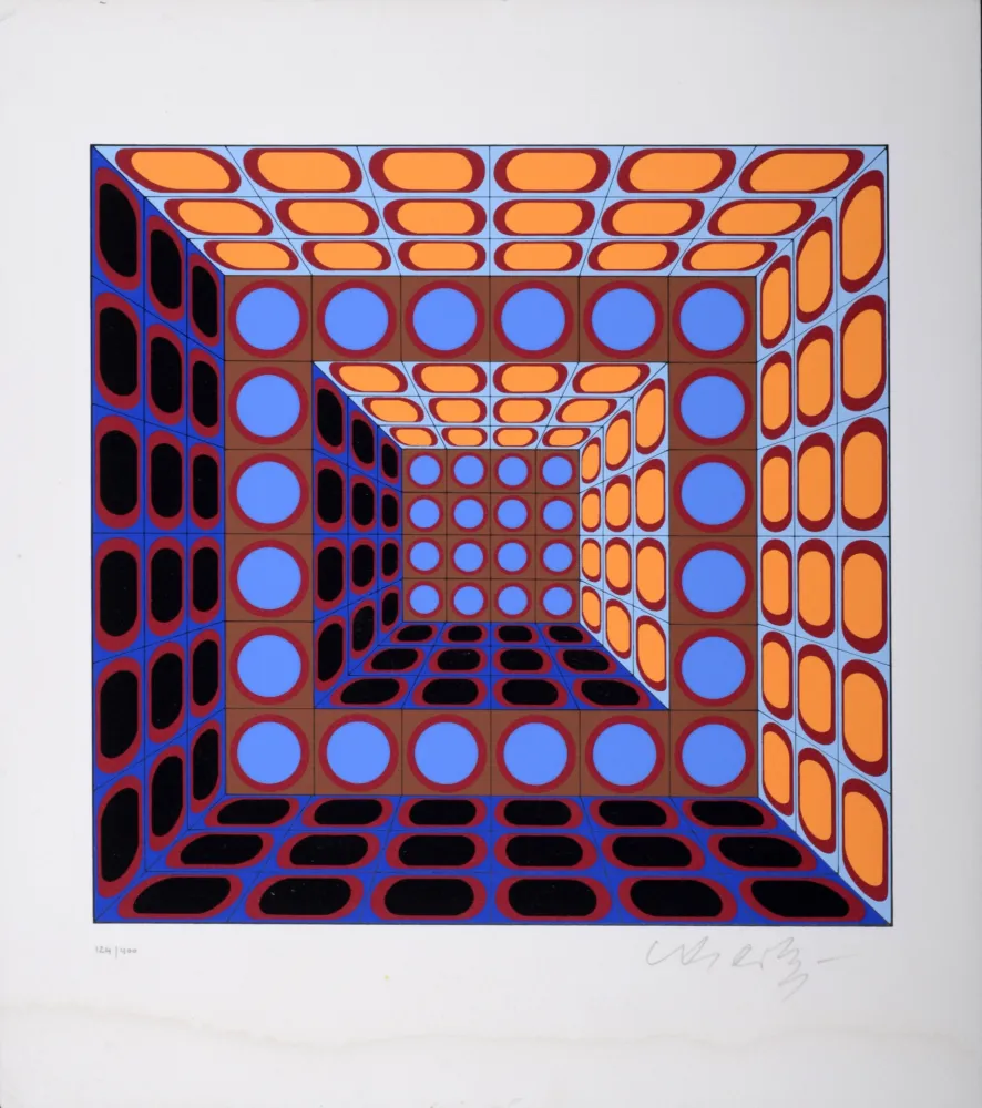 丝网印刷 Vasarely - Composition cinétique, c. 1975-1980 - Hand-signed & numbered