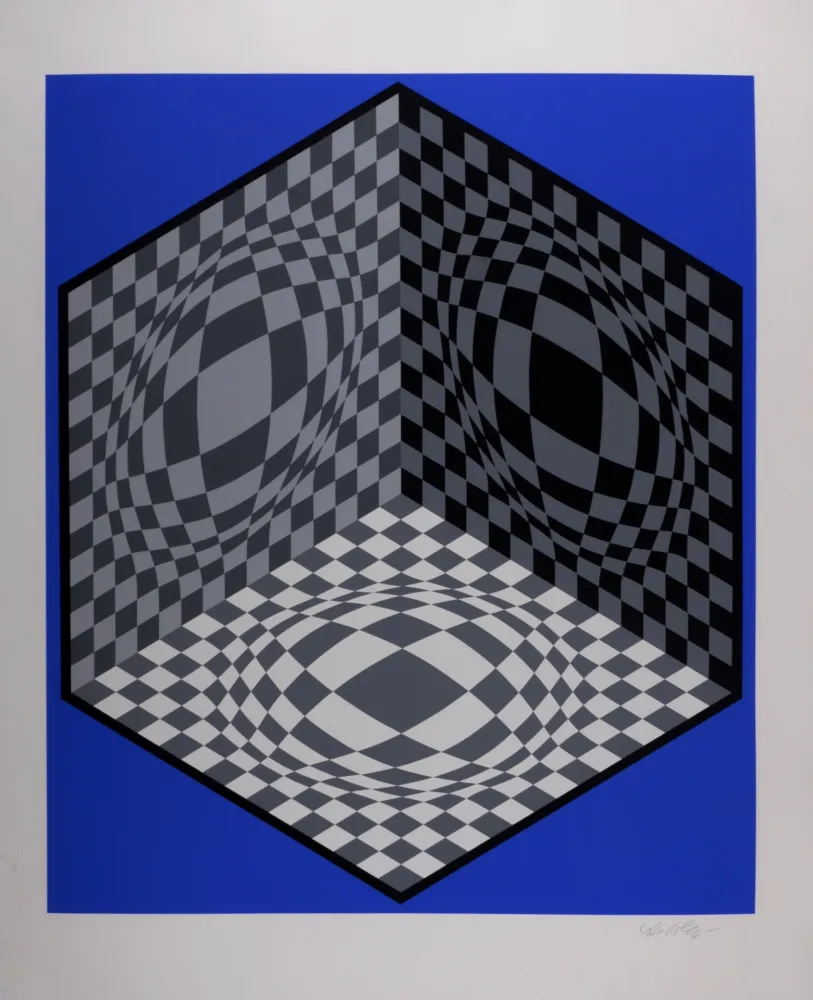 丝网印刷 Vasarely - Composition cinétique, circa 1982 - Hand-signed