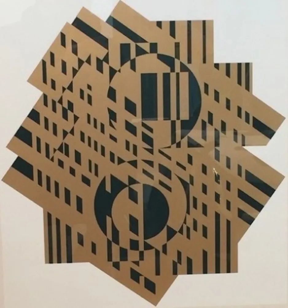 石版画 Vasarely - Composition géométrique
