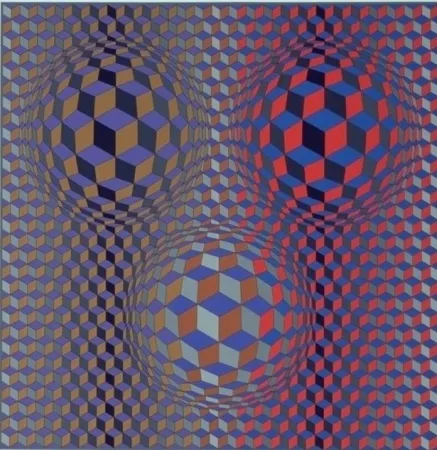 石版画 Vasarely - Conjonction