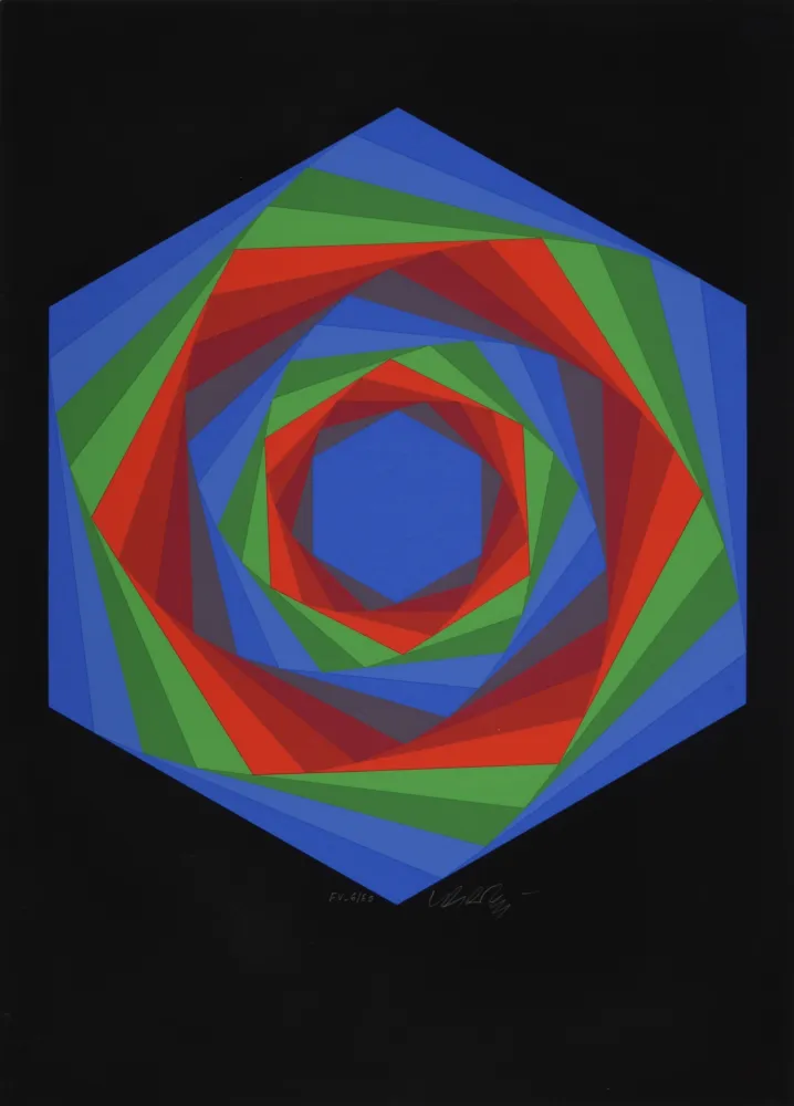 丝网印刷 Vasarely - Dorado, C. 1970 -  Hand-signed & numbered