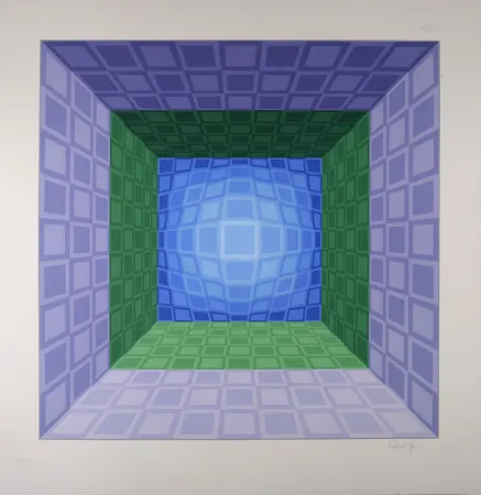 丝网印刷 Vasarely - Dorlac, 1989 - Hand-signed