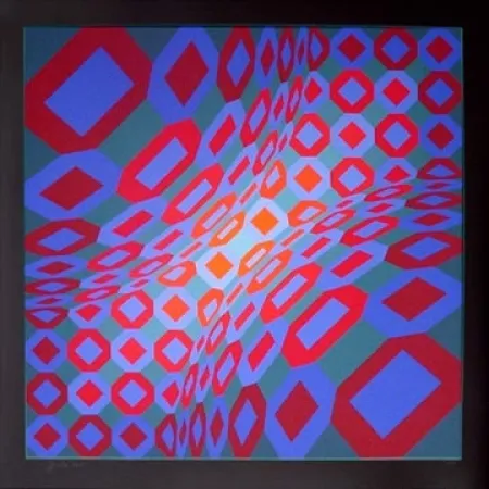 丝网印刷 Vasarely - Enigma 8