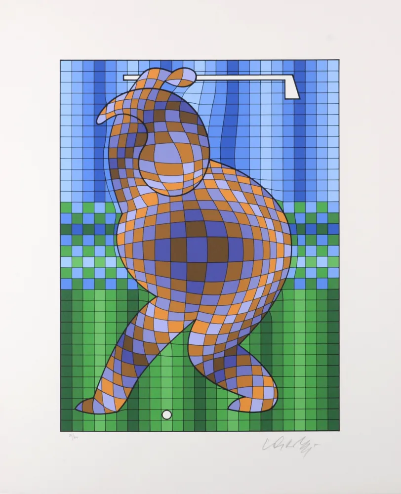 丝网印刷 Vasarely - Golf, 1980 - Hand-signed!