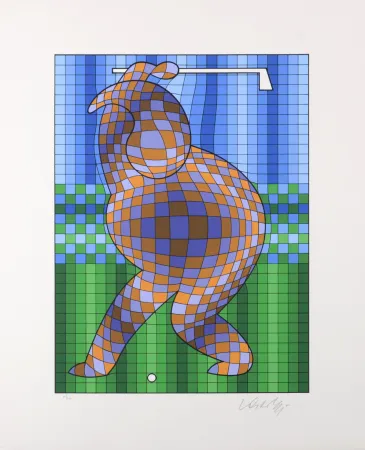丝网印刷 Vasarely - Golf, 1980 - Hand-signed!