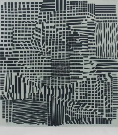 蚀刻飞尘法 Vasarely - Hommage a Bach III, ca