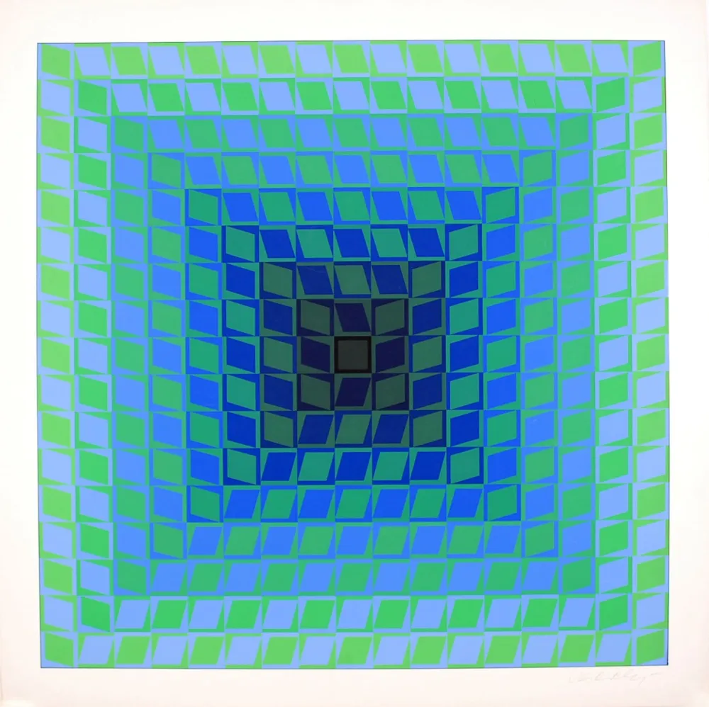 丝网印刷 Vasarely - IX POSITIF - QUASAR