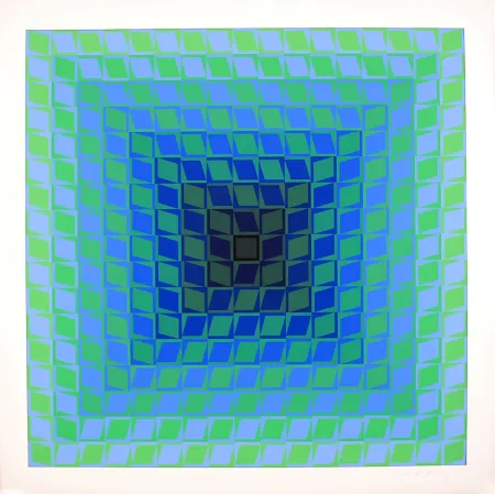 丝网印刷 Vasarely - IX POSITIF - QUASAR