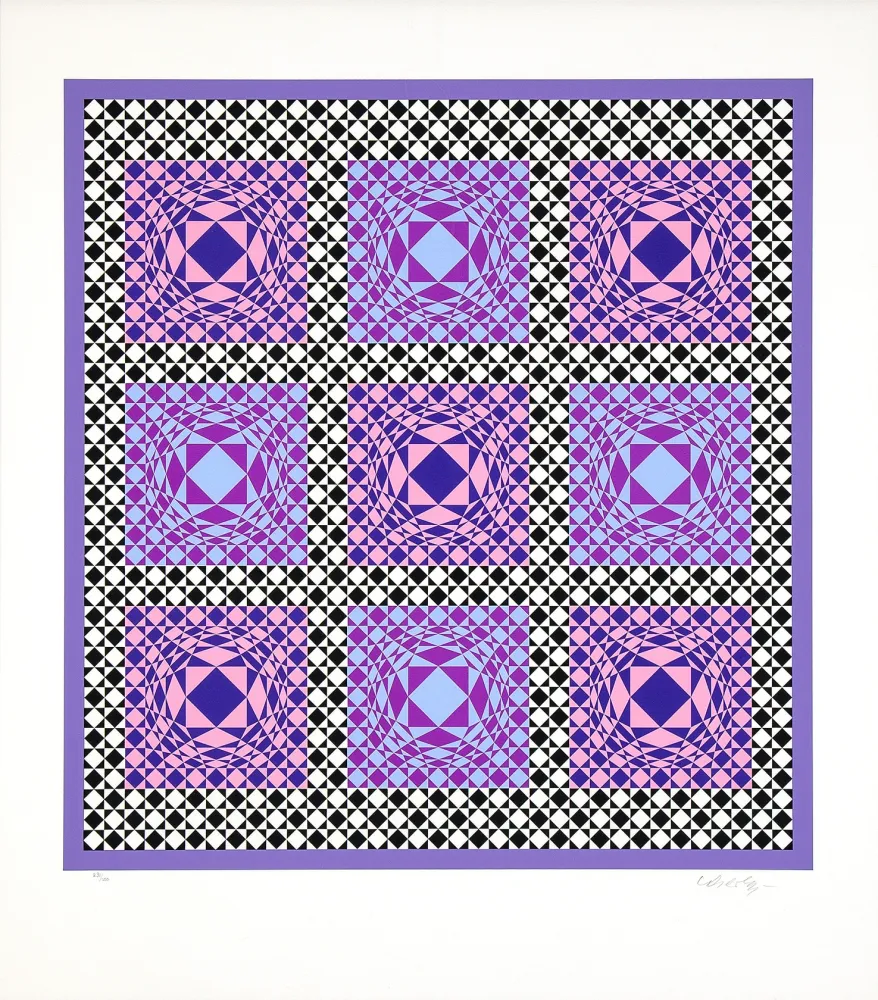 丝网印刷 Vasarely - Jatek