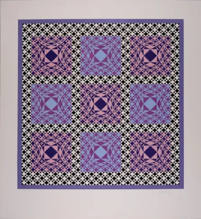 丝网印刷 Vasarely - Jatek, 1986 - Large original silkscreen - Hand-signed & numbered!