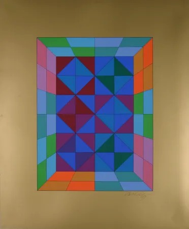 丝网印刷 Vasarely - Kapolna, 1974 - Hand-signed!