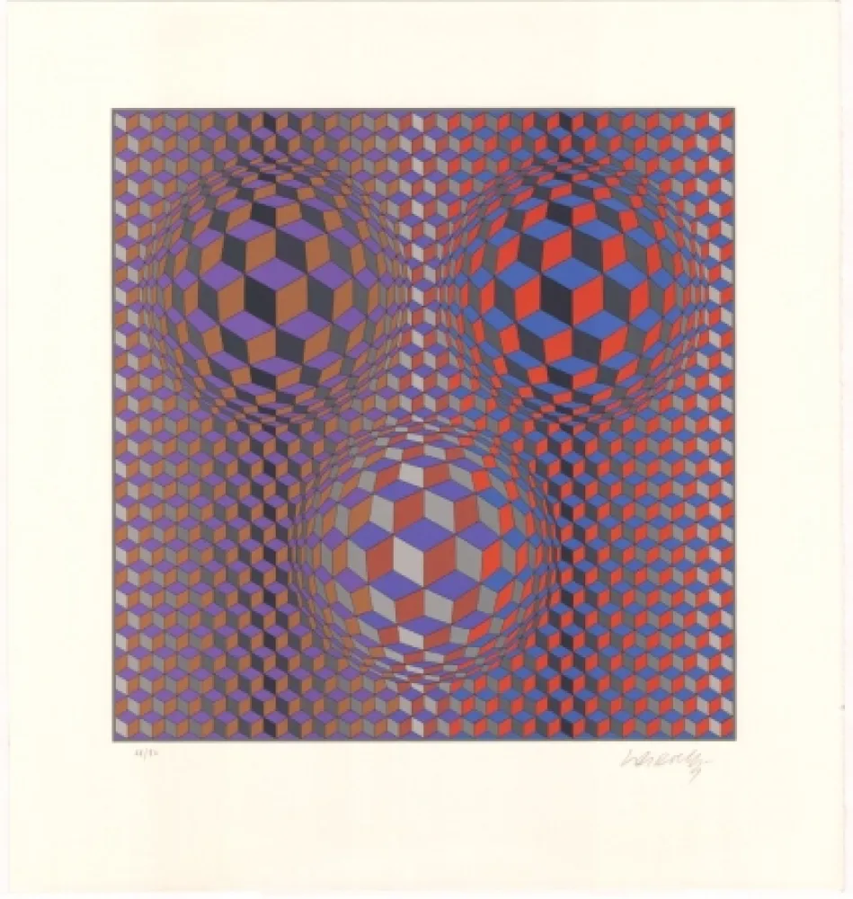石版画 Vasarely - Konjunktion