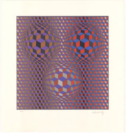 石版画 Vasarely - Konjunktion