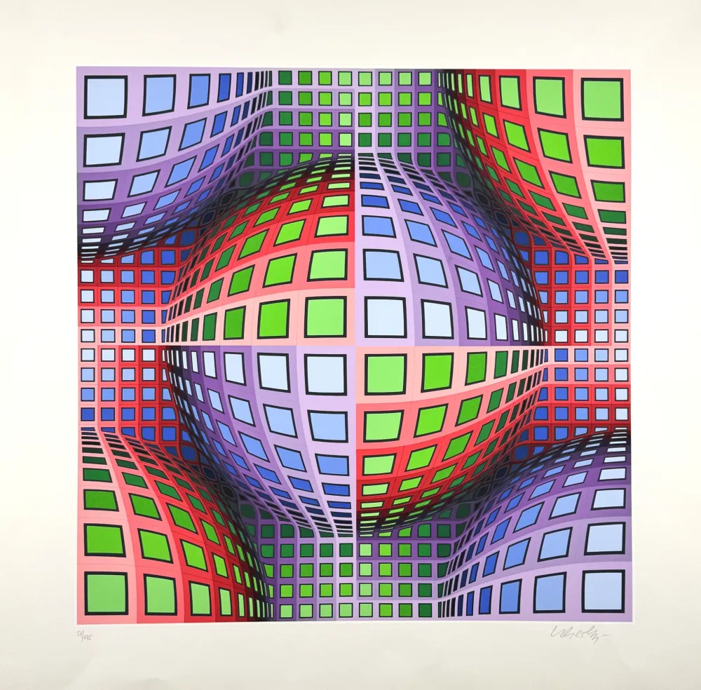 丝网印刷 Vasarely - Lava 