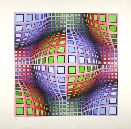丝网印刷 Vasarely - Lava 