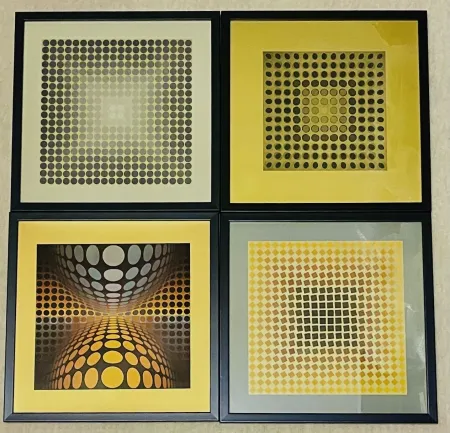 无技术 Vasarely - Lot Sérigraphies encadrés
