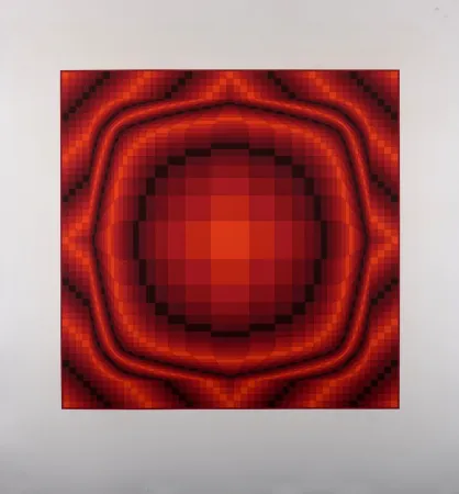 丝网印刷 Vasarely - Mantra Rouge, c.1977 - Hand-signed & numbered!