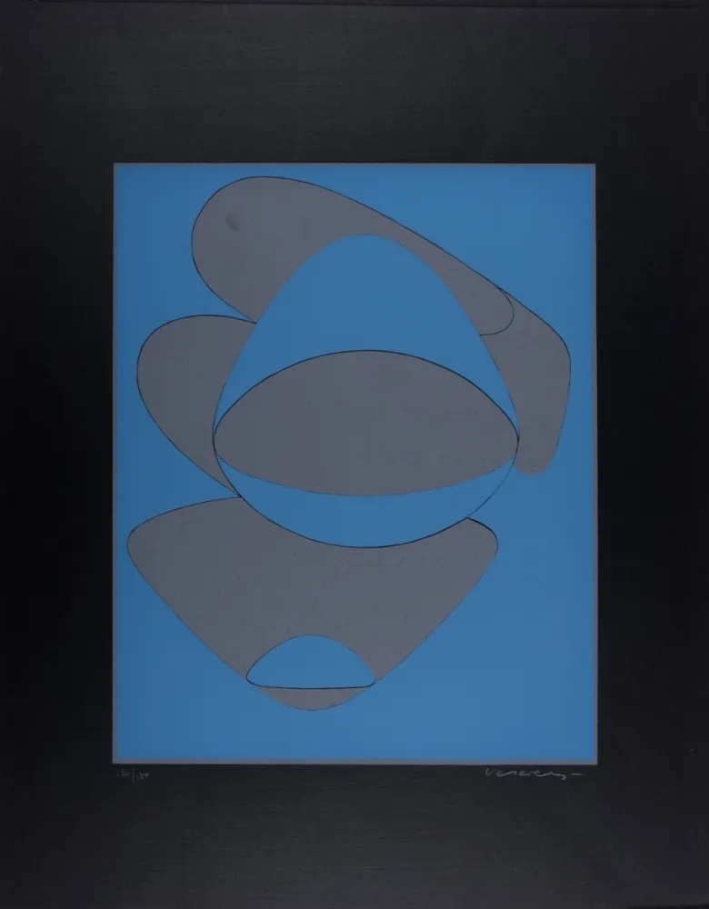 丝网印刷 Vasarely - Mar Caribe