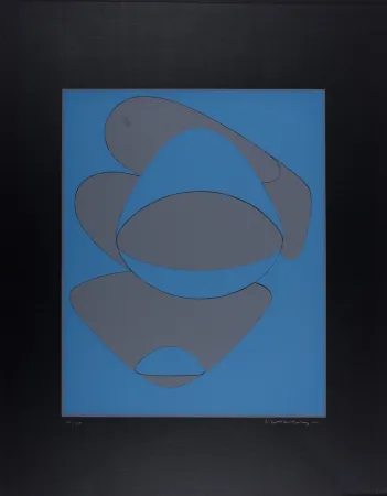 丝网印刷 Vasarely - Mar Caribe