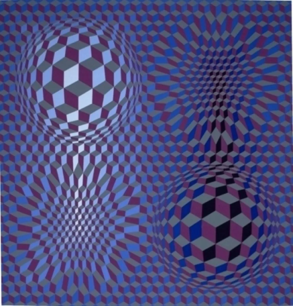 石版画 Vasarely - Metagalaxie