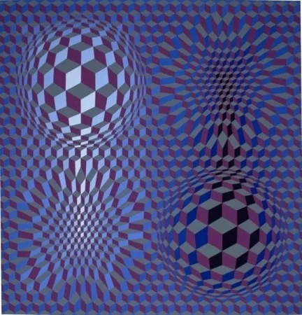 石版画 Vasarely - Metagalaxie